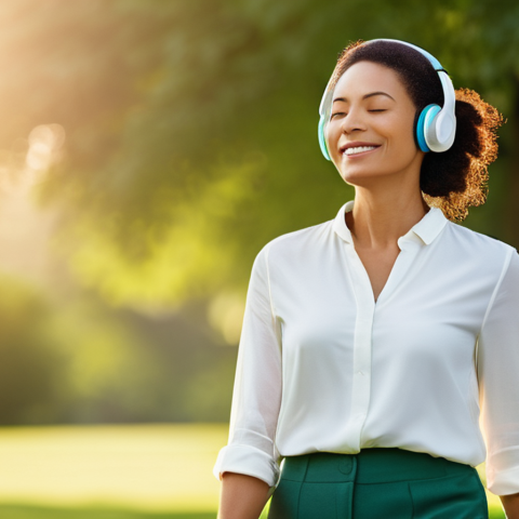 놀이치료사로서 자기계발 방법 - **Prompt:** A serene, professional female therapist in her late 30s is taking a mindful walk in a be...