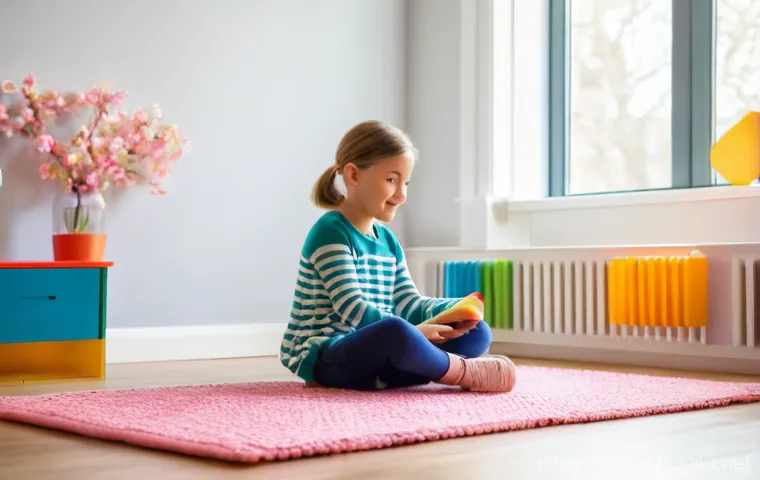 놀이치료 상담 스킬 향상 방법 - **Prompt:** A cozy and brightly lit play therapy room, designed to be inviting for children. A compa...