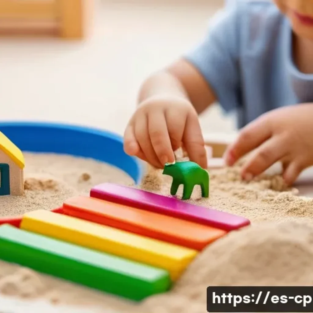 놀이치료 실무에서 꼭 알아야 할 기술 - **Prompt:** A young child (around 6-8 years old) is deeply engrossed in symbolic play within a cozy,...