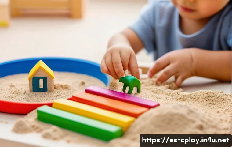 놀이치료 실무에서 꼭 알아야 할 기술 - **Prompt:** A young child (around 6-8 years old) is deeply engrossed in symbolic play within a cozy,...