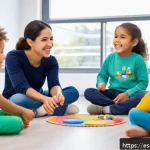 놀이치료에서의 집단 치료 활용 - A diverse group of young children aged 4 to 7, wearing colorful casual clothes and some with diapers...