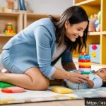 놀이치료사 네트워킹 및 멘토 찾기 - A professional therapy play session in a cozy, well-lit Spanish therapy room, showing a female thera...