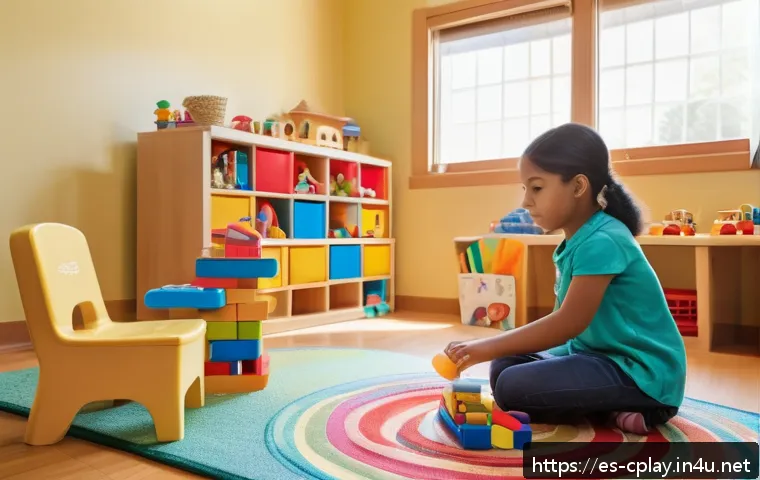 놀이치료사 필수 중점 과목 - A warm and inviting child therapy room featuring a diverse group of children aged 4-6 engaged in sym...